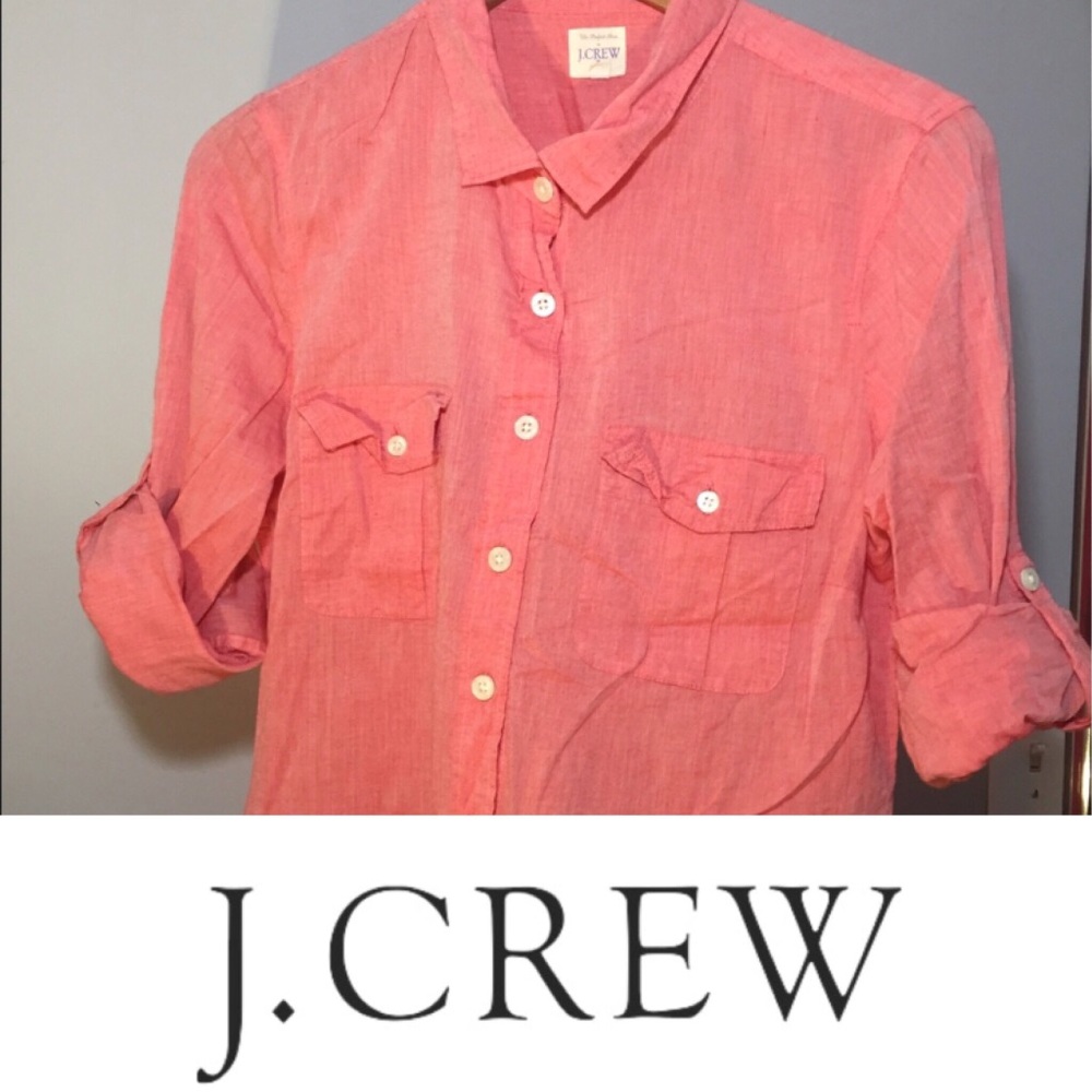 Light, Fitted J. Crew Button Down -Coral